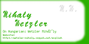 mihaly wetzler business card